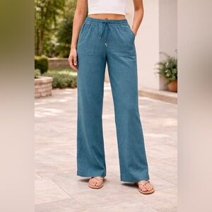 Athleta Wide leg linen retreat pants 6